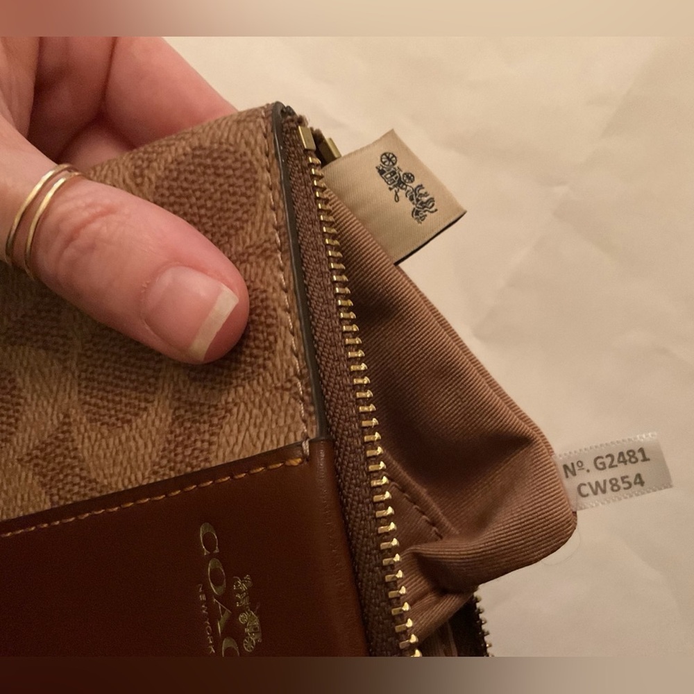 Coach Brown Wristlet Clutch - Picture 7 of 9
